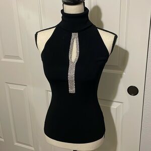 Cache Black Sleeveless TN Top with RS Keyhole Size S